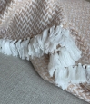 Kašmírová deka bielo-bledohnedá