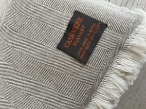 Kašmírová deka hnedo-krémová